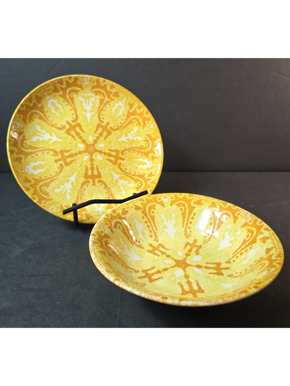 Vintage 1970's Mount Clemens China Underglaze Ironstone 6" Bowl/7 1/2” Plate